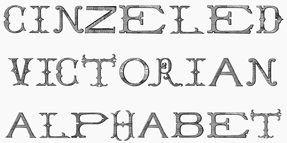 Cinzeled Victorian Alphabet font