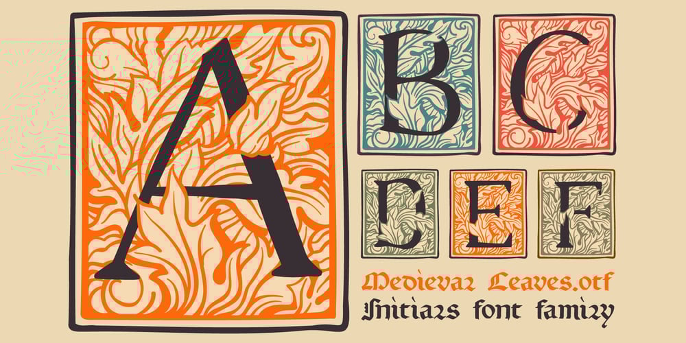 Medieval Leaves font