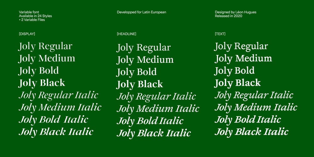 Joly VF font