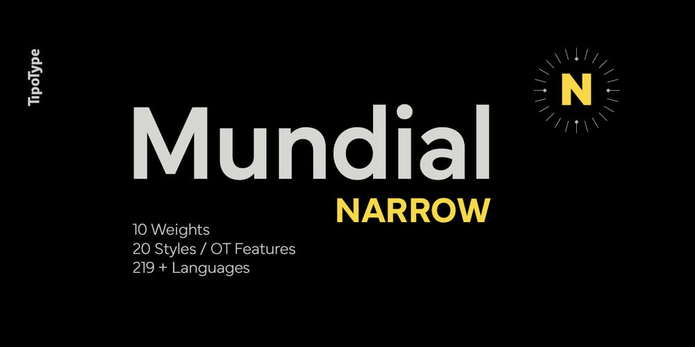 Mundial Narrow font