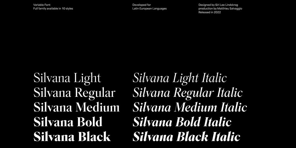 Silvana font