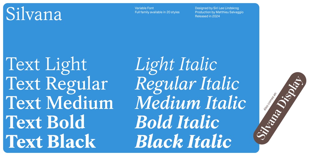 Silvana Text font