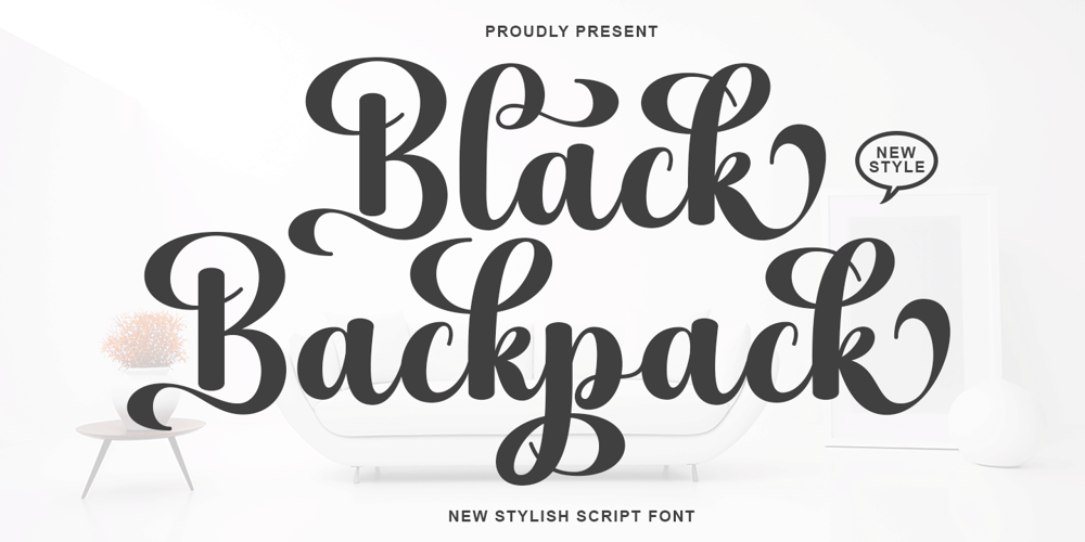 Black Backpack font