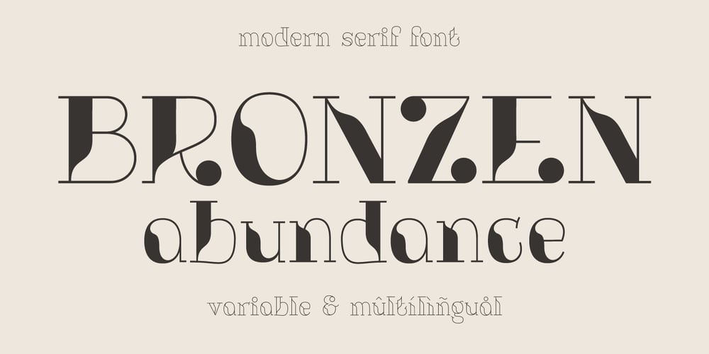 Bronzen Abundance font