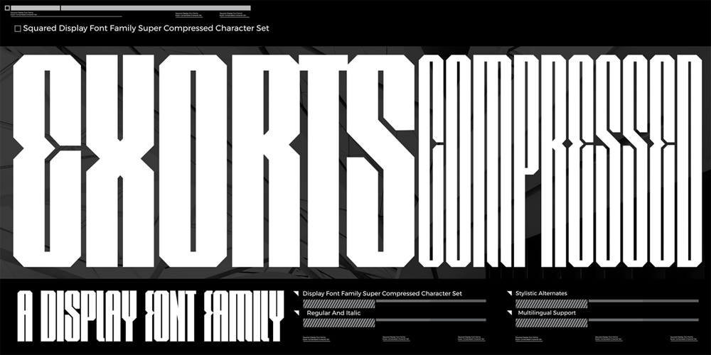 Exorts Compressed font