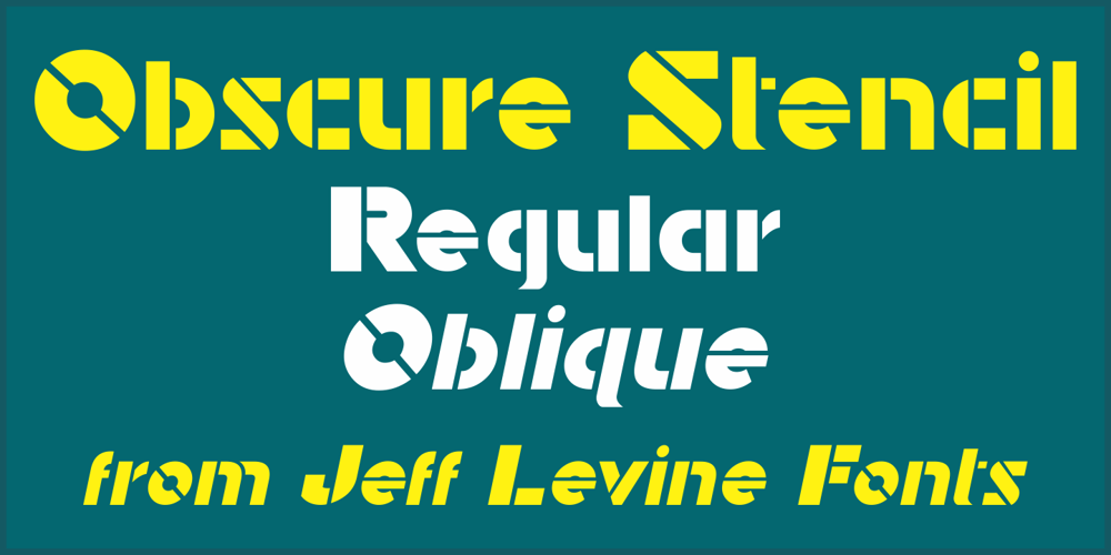 Obscure Stencil JNL font