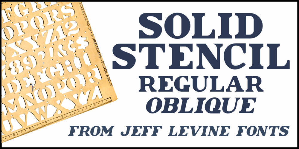 Solid Stencil JNL font