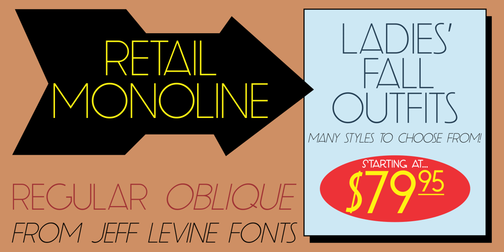 Retail Monoline JNL font