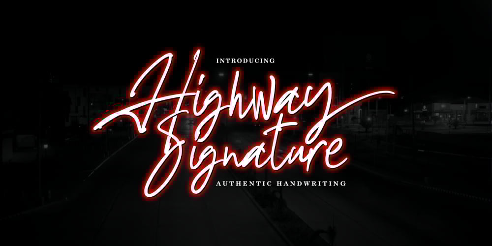 Highway Signature font