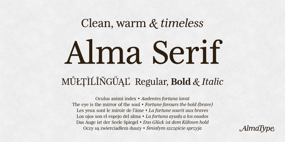 Alma Serif font