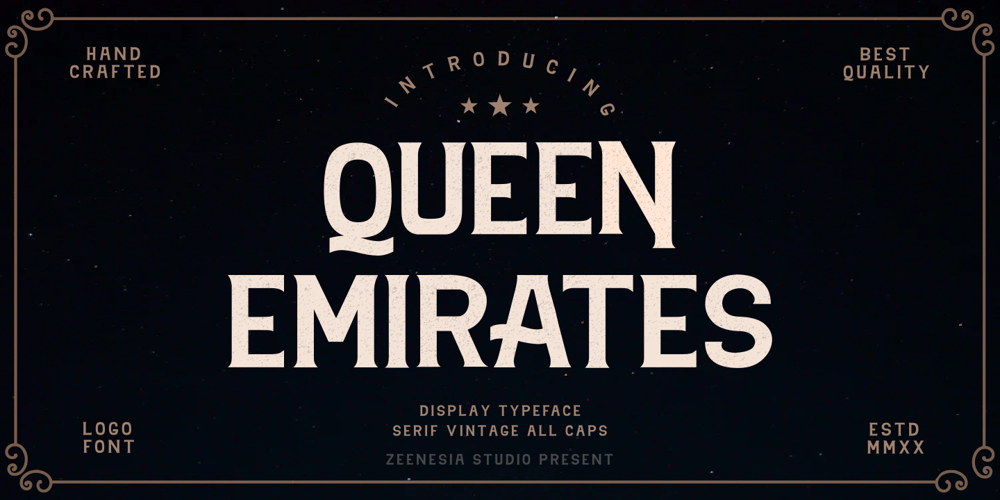 Queen Emirates font