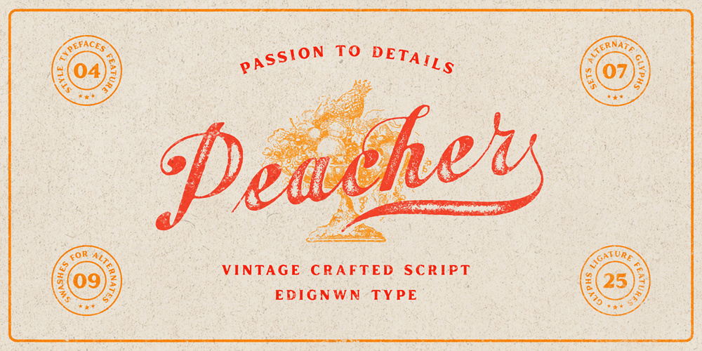 Peacher font