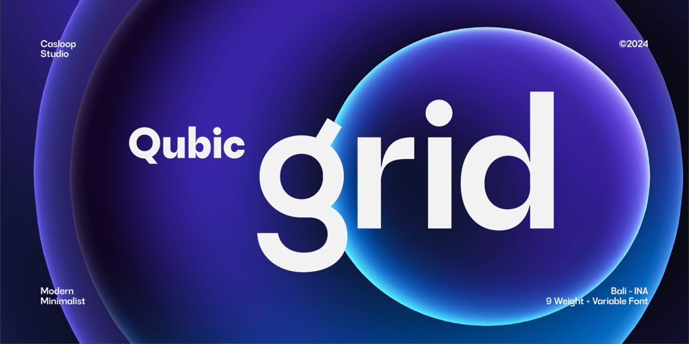 Qubic Grid font