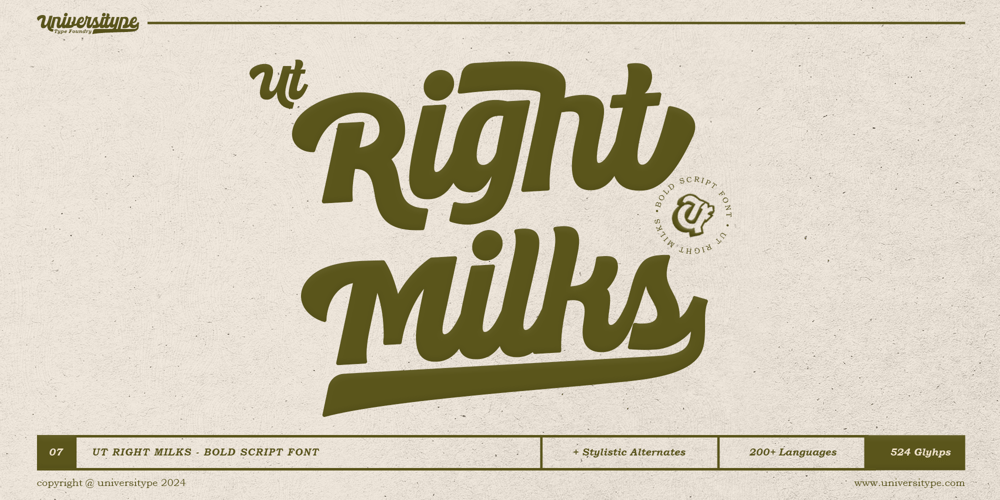UT Right Milks font