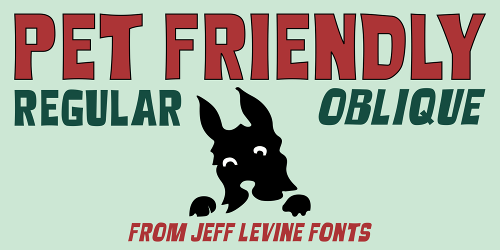 Pet Friendly JNL font