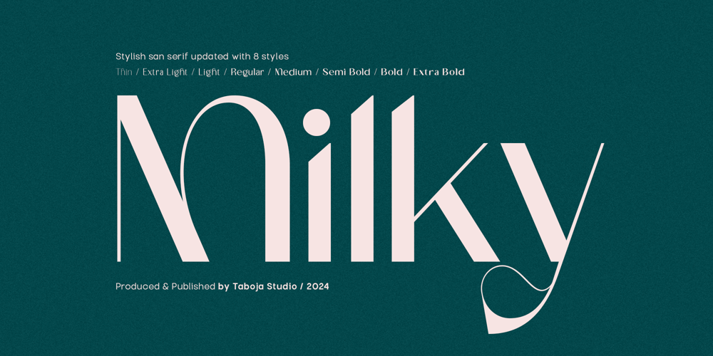 TBJ Milky 8 Styles Boldly Sans font