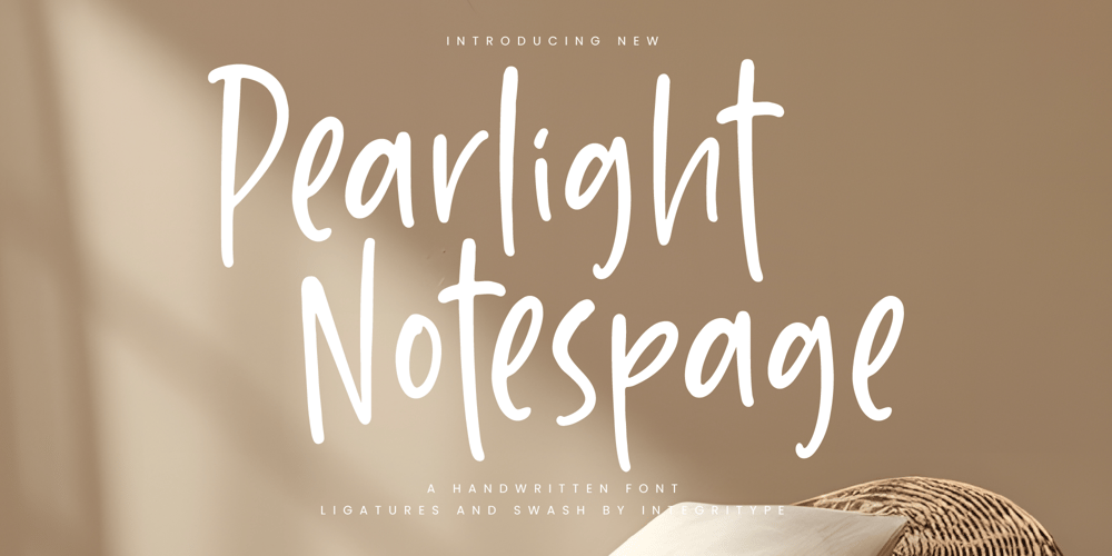 Pearlight Notespage font