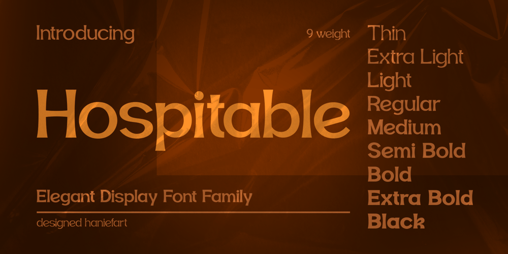 Hospitable font