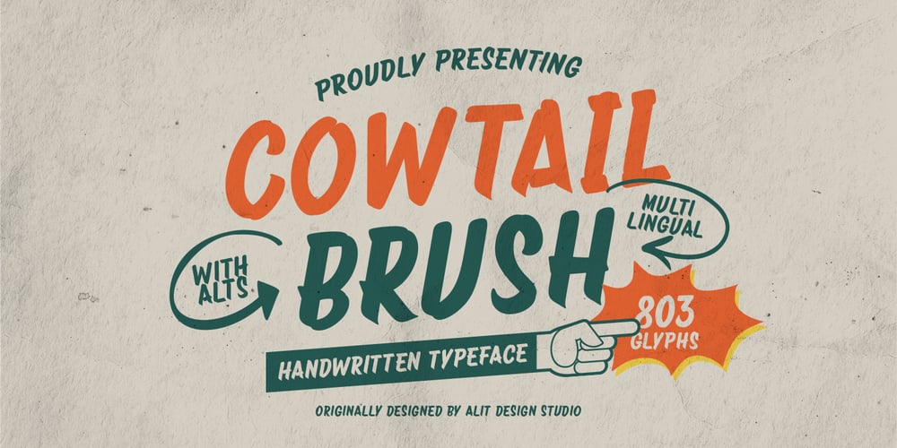 Cowtail Brush font