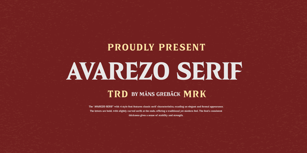 Avarezo Serif font