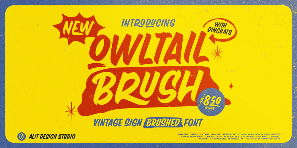 Owltail Brush font