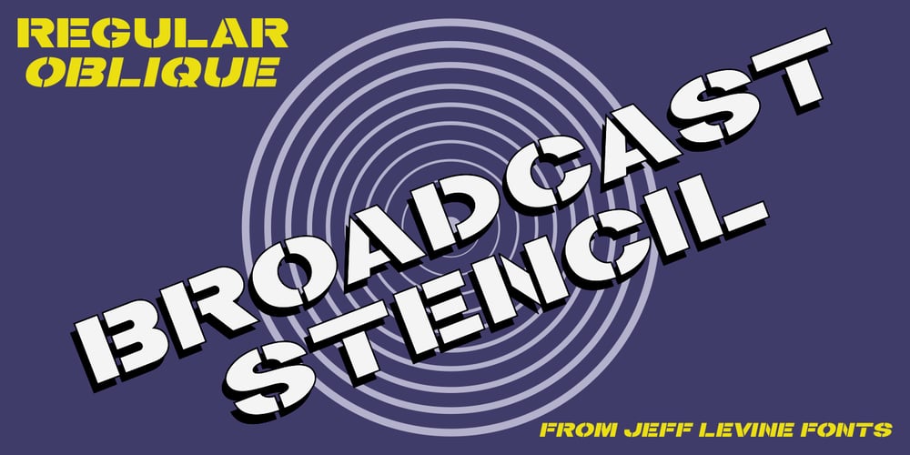 Broadcast Stencil JNL font