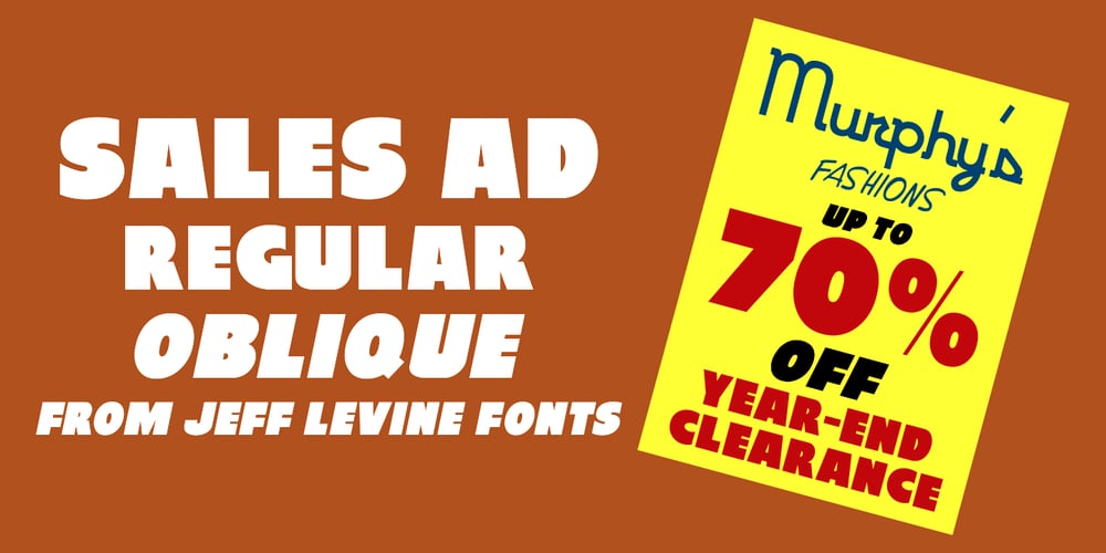 Sales Ad JNL font