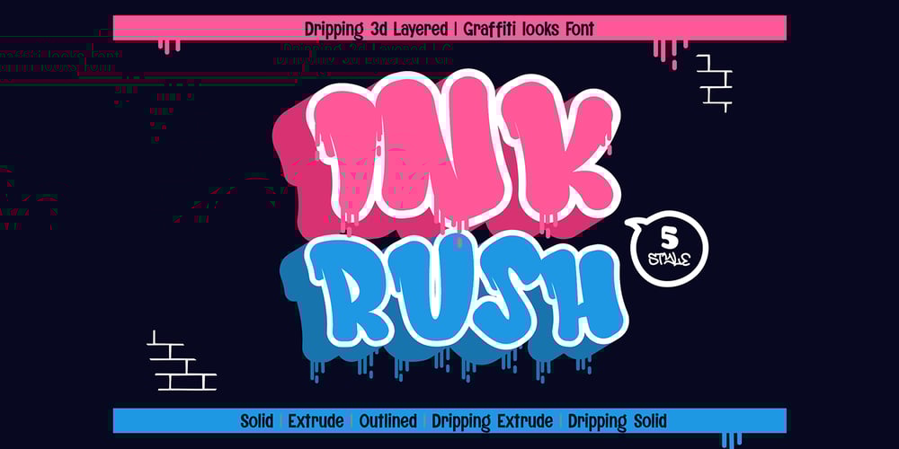 Ink Rush Solid Drip font
