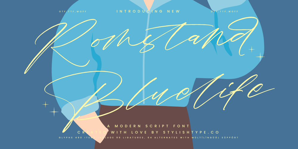 Romstand Bluelife font