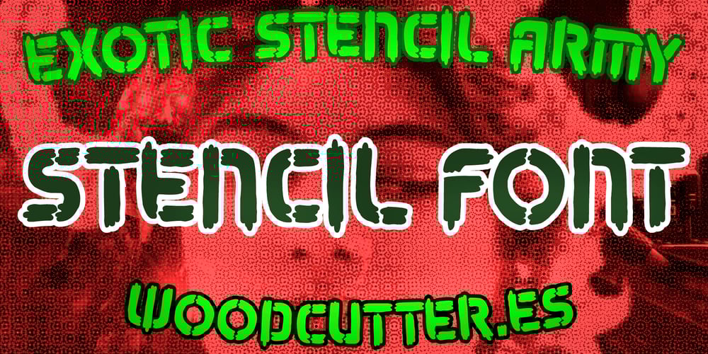 Exotic Stencil Army font
