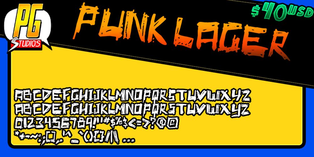 Punk lager font