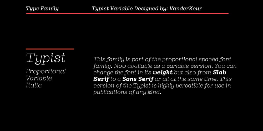 Typist Variable Prop Italic font