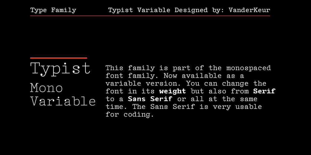 Typist Variable Mono font