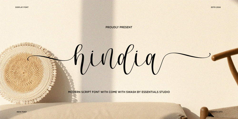 Hindia Swash font