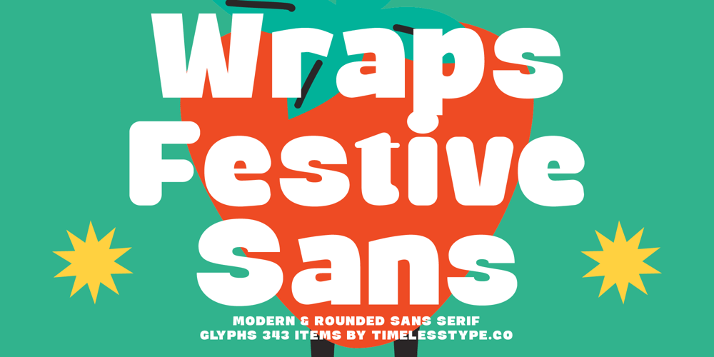 Wraps Festive Round font