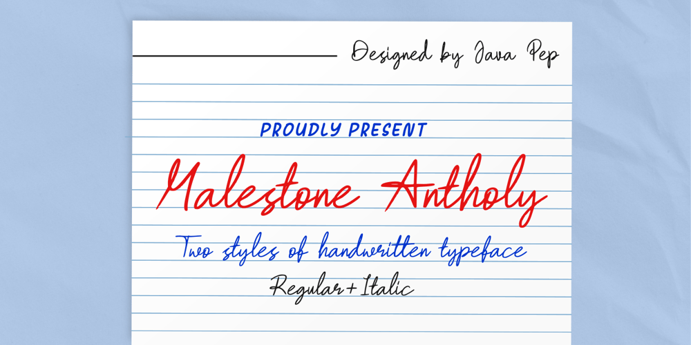 Malestone Antholy font