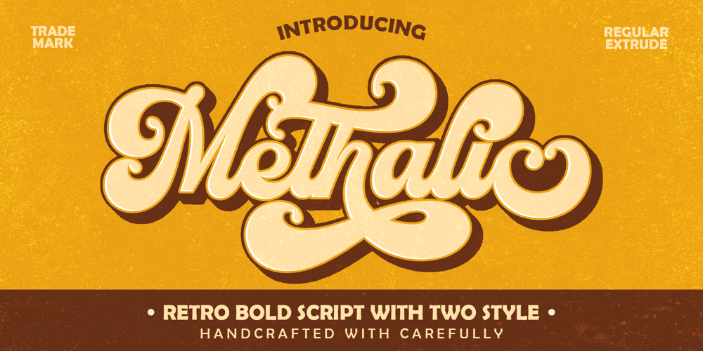 Methalic Script font