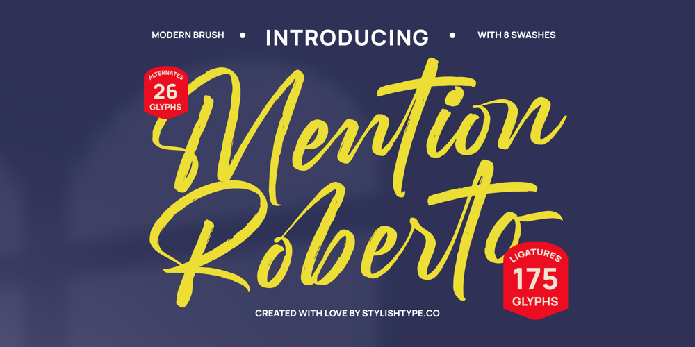 Mention Roberto font