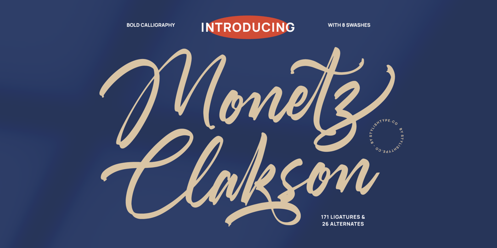 Monetz Clakson font