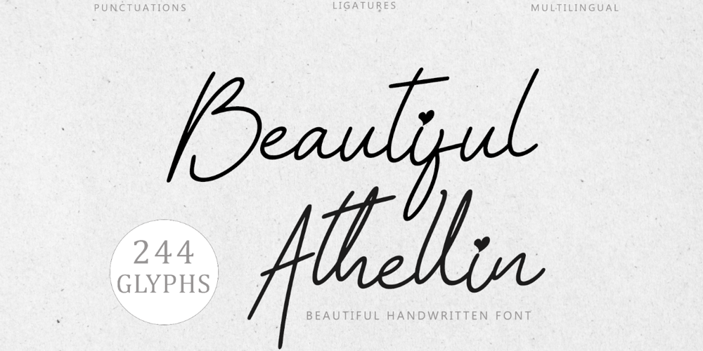 Beautiful Athellin font
