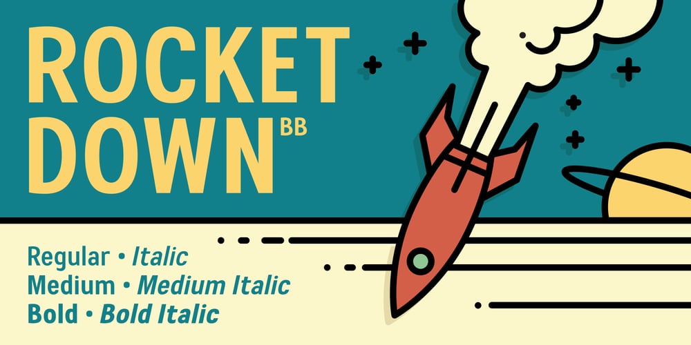Rocket Down BB font