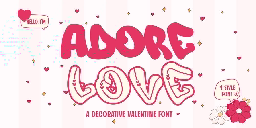 Adore Love Deco Outline font