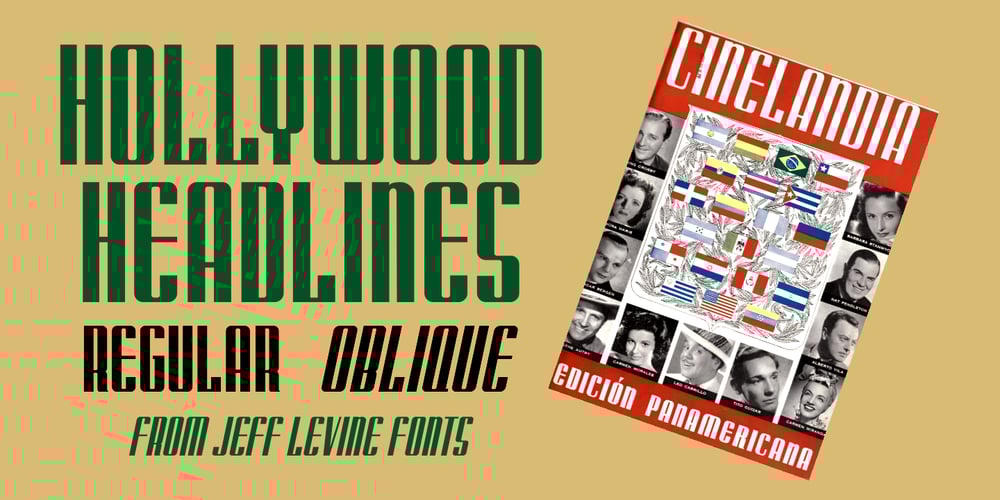 Hollywood Headlines JNL font