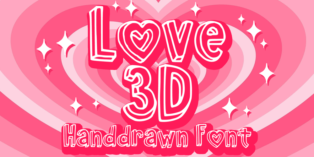 Love 3 d font