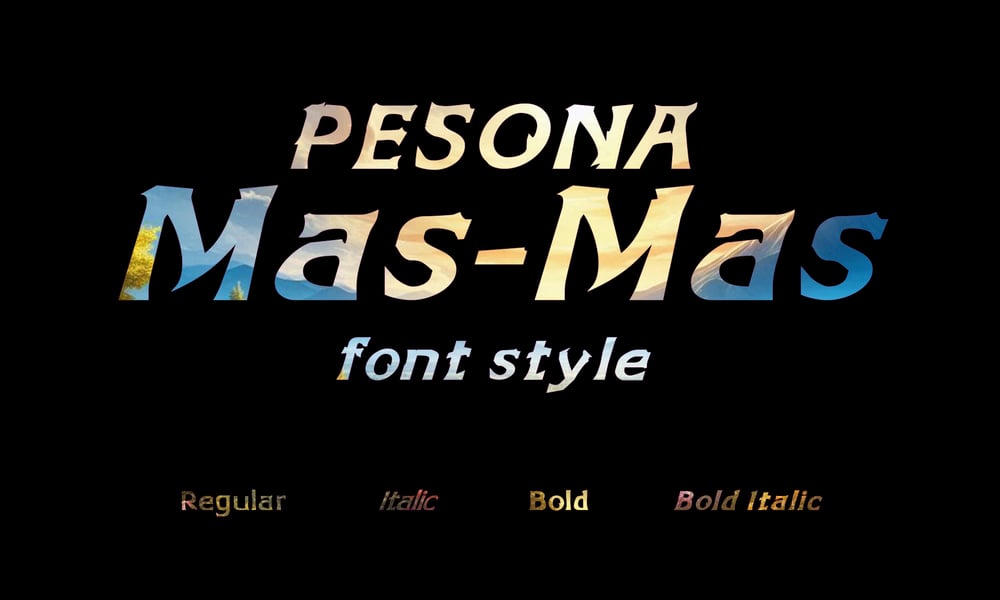 Pesona Mas Mas font