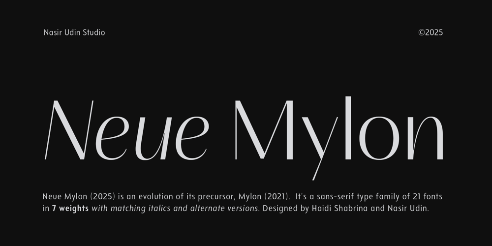 Neue Mylon font