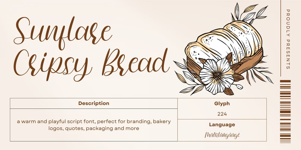 Sunflare Crispy Bread font