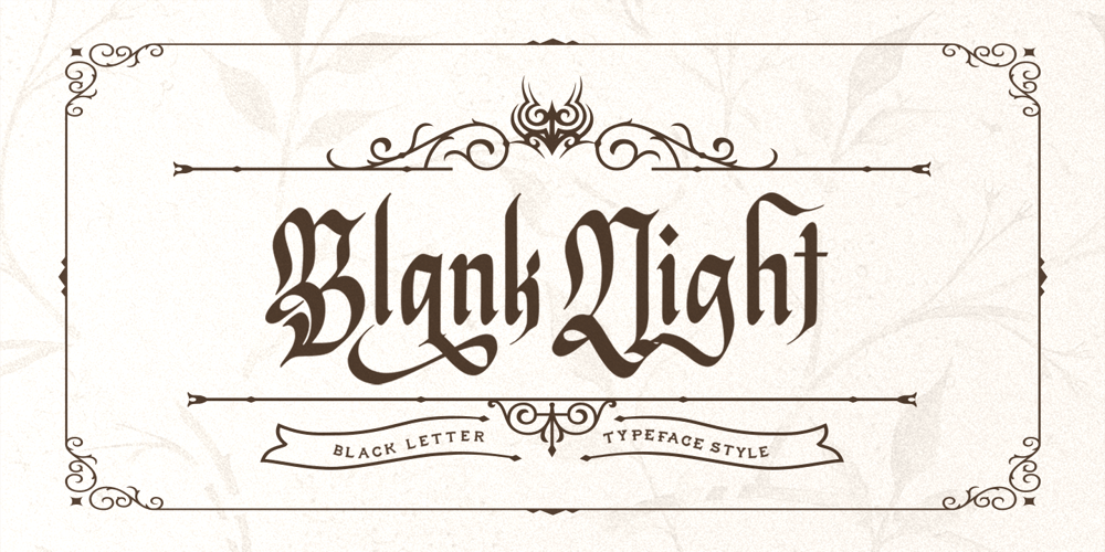 Blank Night font