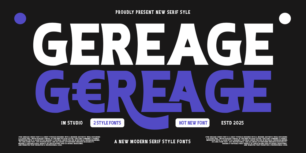 Gereage font