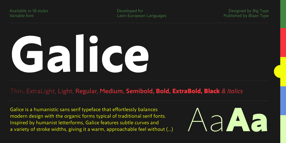 Galice Variable font